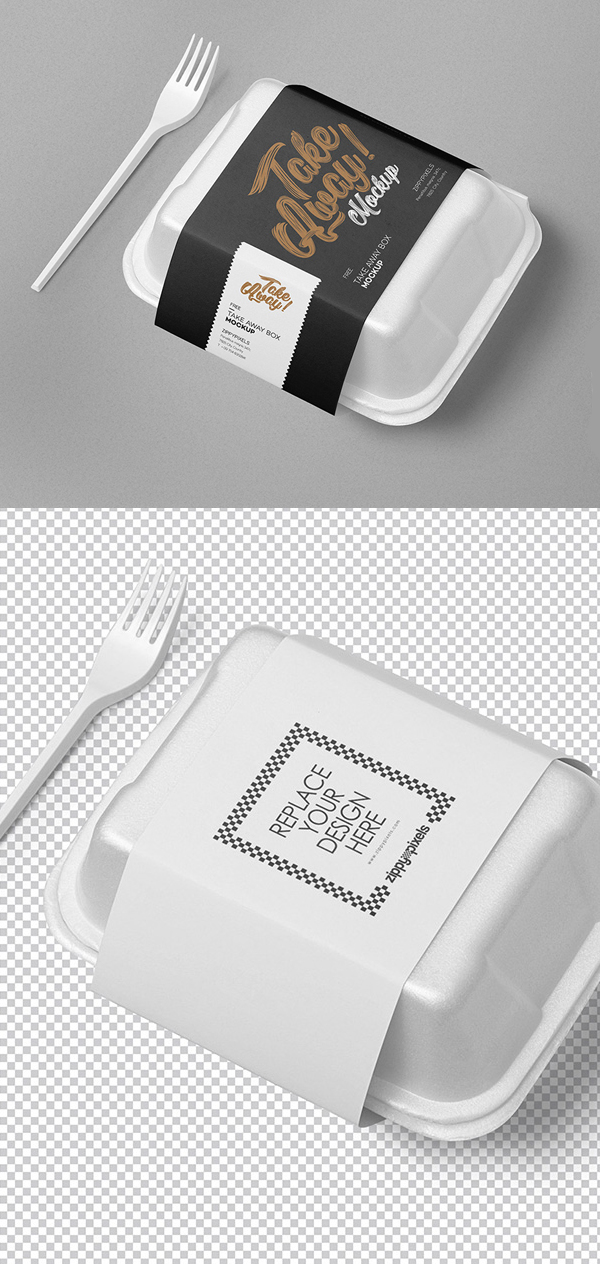 Free Disposable Food Packaging Mockup Freebies PSD