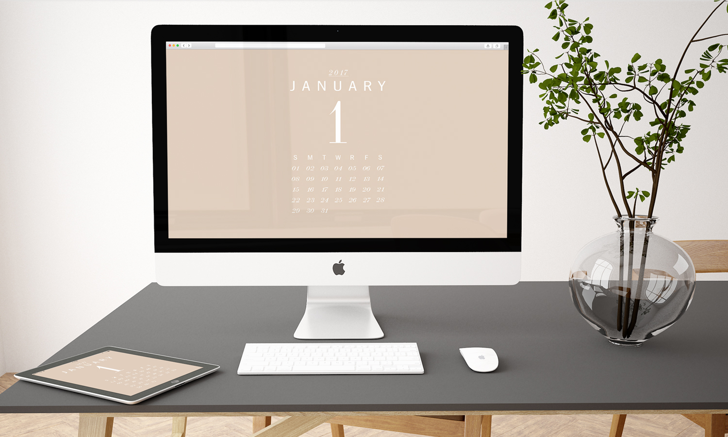 Free Download Monthly Desktop Calendar for 2017