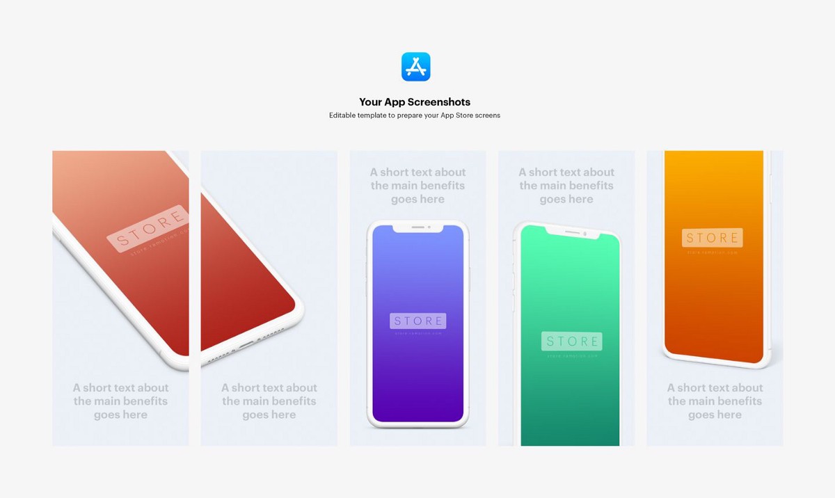 App Store Screenshot mockup templates [PSD, Sketch