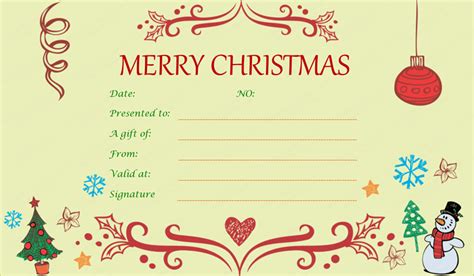 Free Christmas Gift Voucher Template Uk