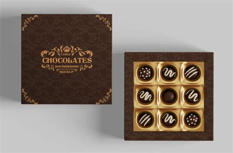 Chocolate Box Packaging Mockup Free