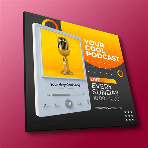 Podcast Cover Mockup Psd&nbsp;Free